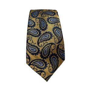 Jos. A. Bank Navy and Gold Paisley Tie